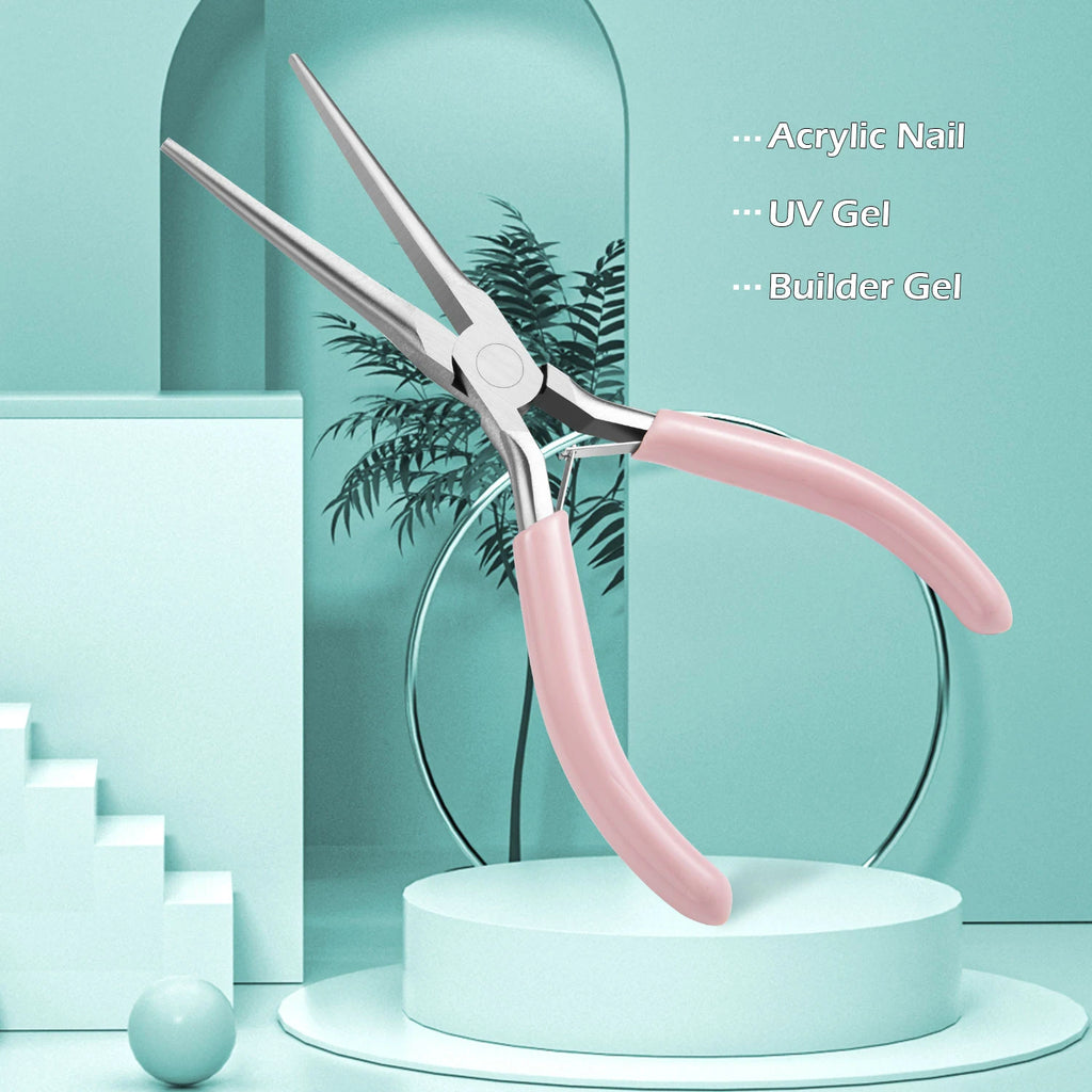 Pink Long Nose Pliers – Nail Art, Jewelry & DIY Craft Tool Nail Art Pliers Babs