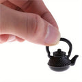 1:12 Dollhouse Miniature Metal Kettle – Kitchen Decor & Gift Dollhouse Accessory Babs Black