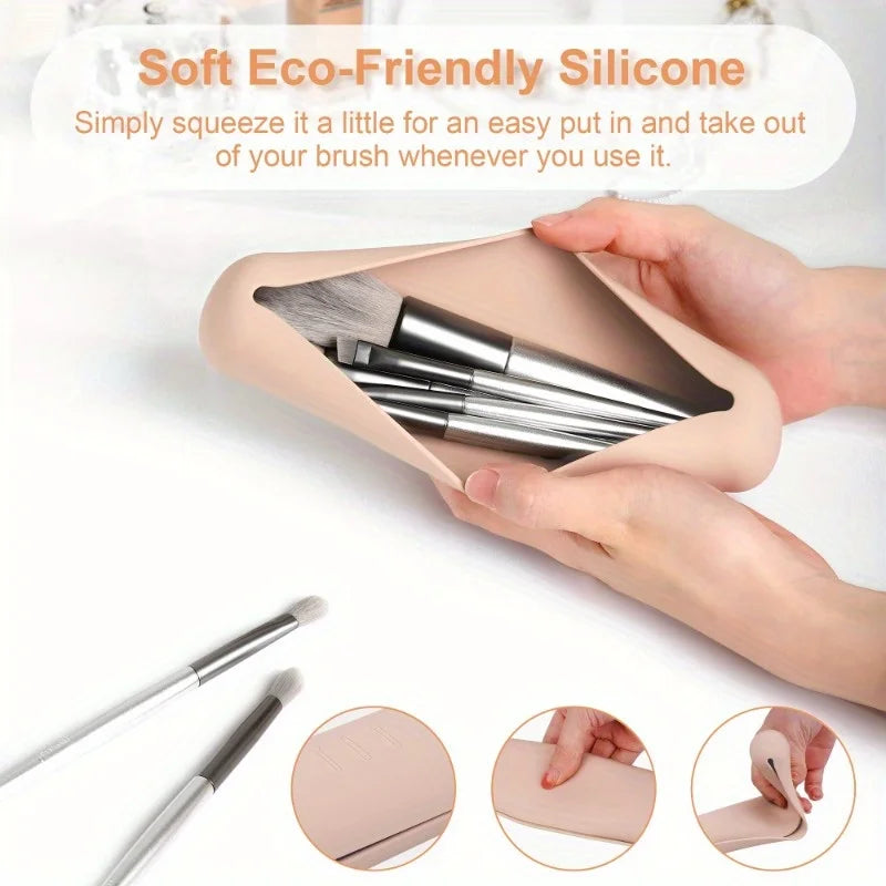 Travel Silicone Makeup Brush Bag & Cosmetic Organizer Makeup Brush Bag Babs
