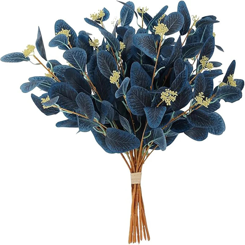 50cm Artificial Eucalyptus Silk Stems – Wedding & Home Décor Artificial Silk Stems Babs Dark Blue 1Pcs