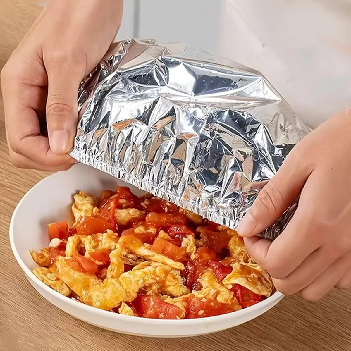 50-Pack Reusable Aluminum Foil Food Cover Bags – Kitchen Wrap Food Storage Wrap Babs