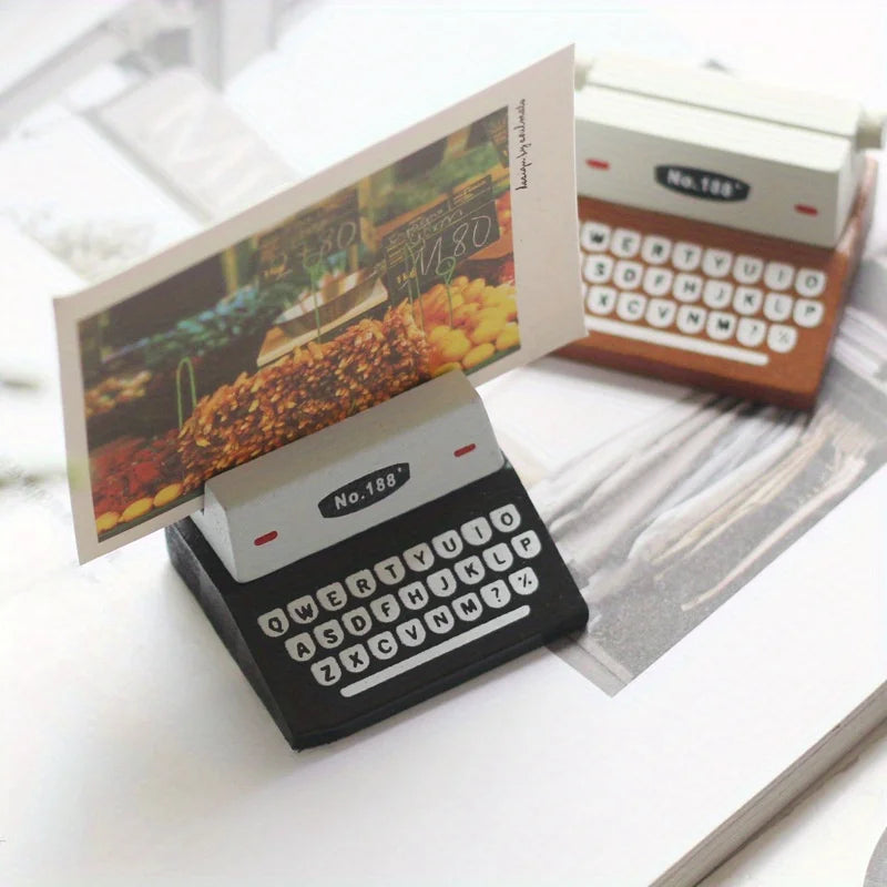 Retro Wooden Typewriter Message Clip | Desk & Home Decor Desktop Decor Clip Babs