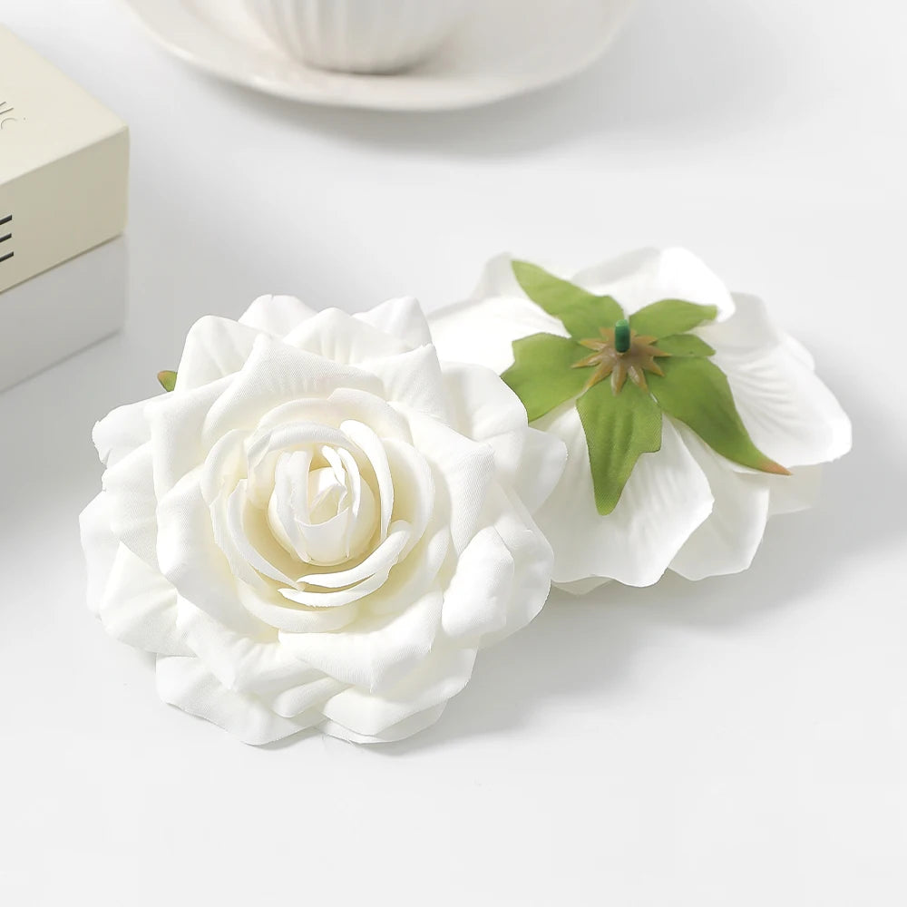 Silk Rose Artificial Flower Heads for Wedding & Home Decor 3/5 Pcs Artificial Flower Heads Babs B style 5Pcs