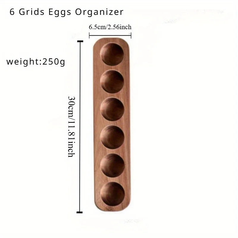 Acacia Wood 12-Egg Tray Desktop Holder – Protective Rack Wooden Egg Tray Babs