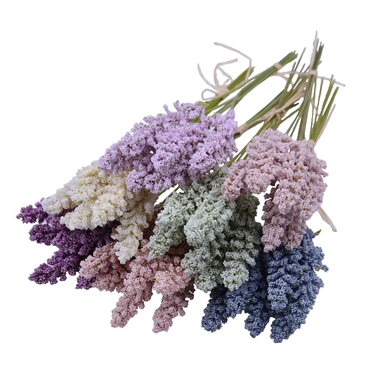 Artificial Rice Ears Lavender Spikes – 6pc Botanical Décor Stems Artificial Flower Stems Babs