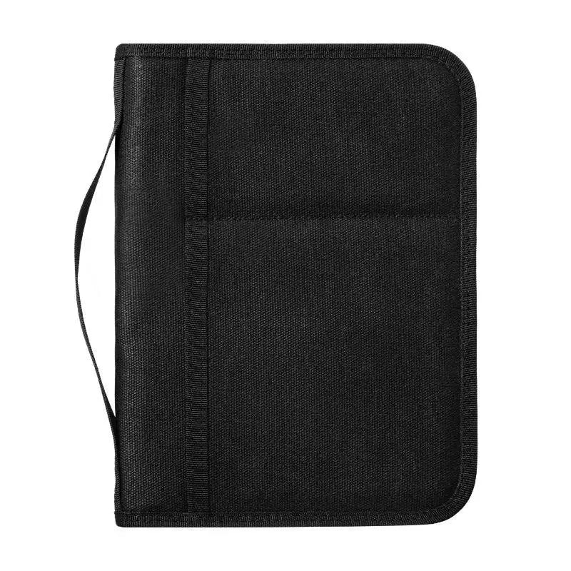 Tactical A5 Notebook Cover Zippered Canvas EDC Organizer Canvas Notebook Cover Babs Black