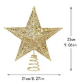 Gold Silver Glitter Star Christmas Tree Topper Ornament Christmas Tree Topper Babs 23cm Gold