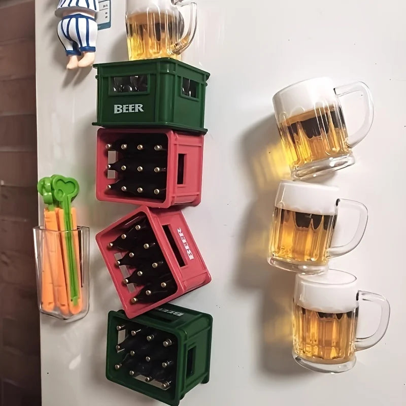 Beer Basket Magnetic Bottle Opener – Fridge Décor & Opener Magnetic Bottle Opener Babs