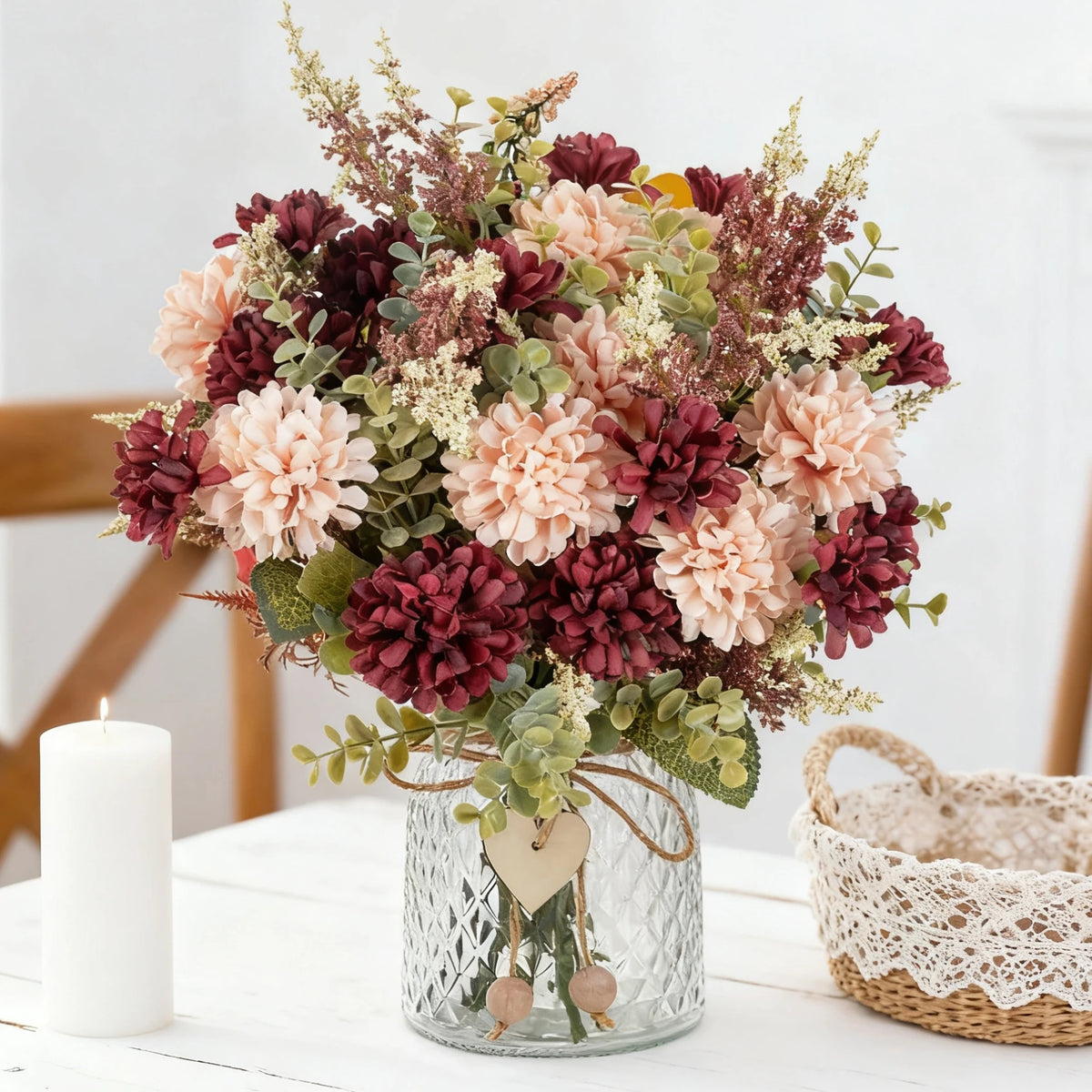 Artificial Silk Lavender Chrysanthemum Bouquet | Wedding & Home Decor Artificial Flower Bouquet Babs