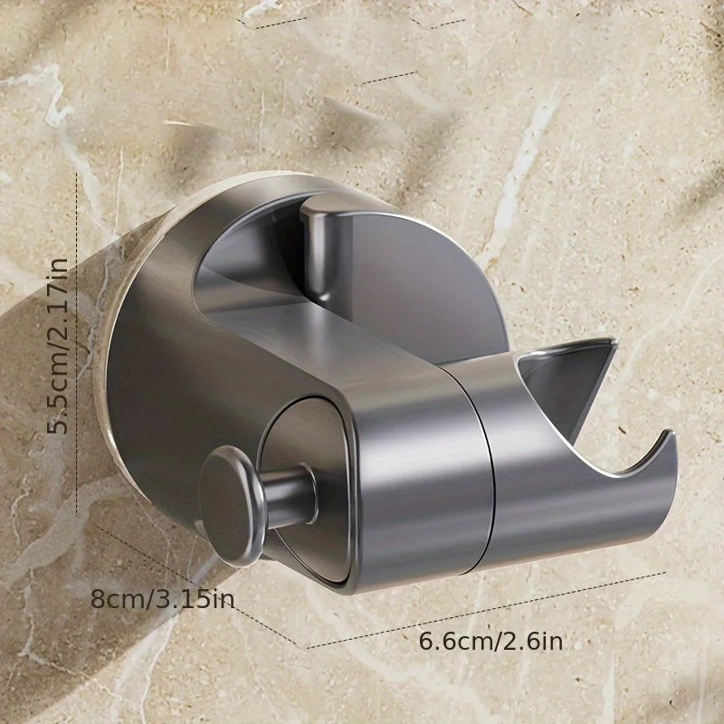 No-Drill Shower Head Bracket | Suction Cup & Rotating Hook Shower Head Bracket Babs Gun color