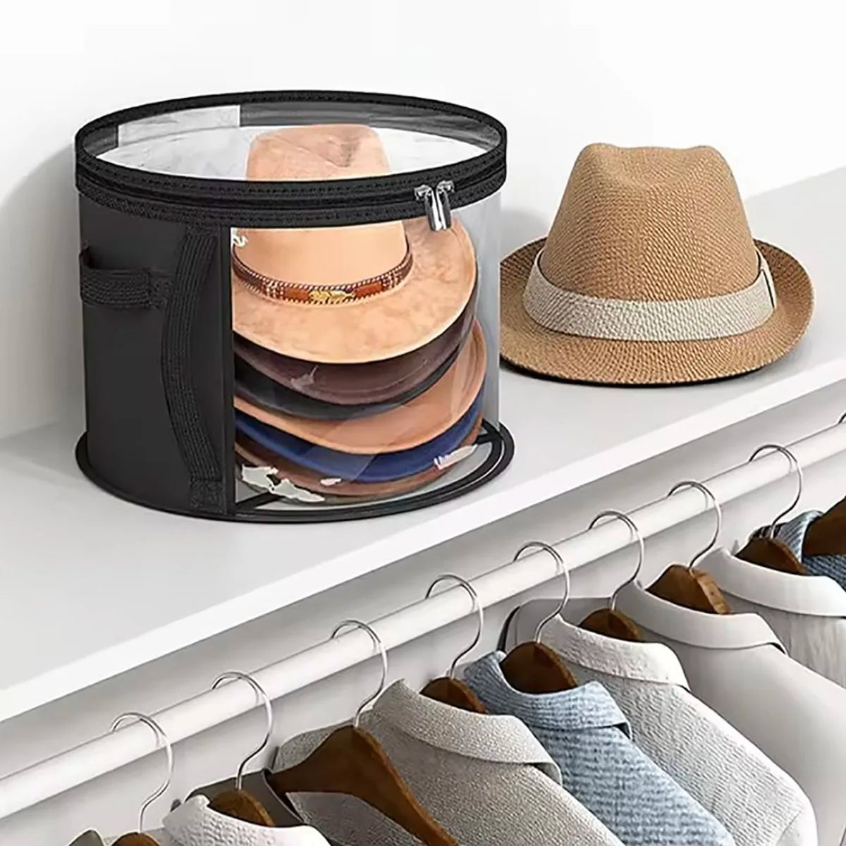 Large Foldable Hat Storage Box – Dustproof Transparent Organizer Hat Storage Box Babs