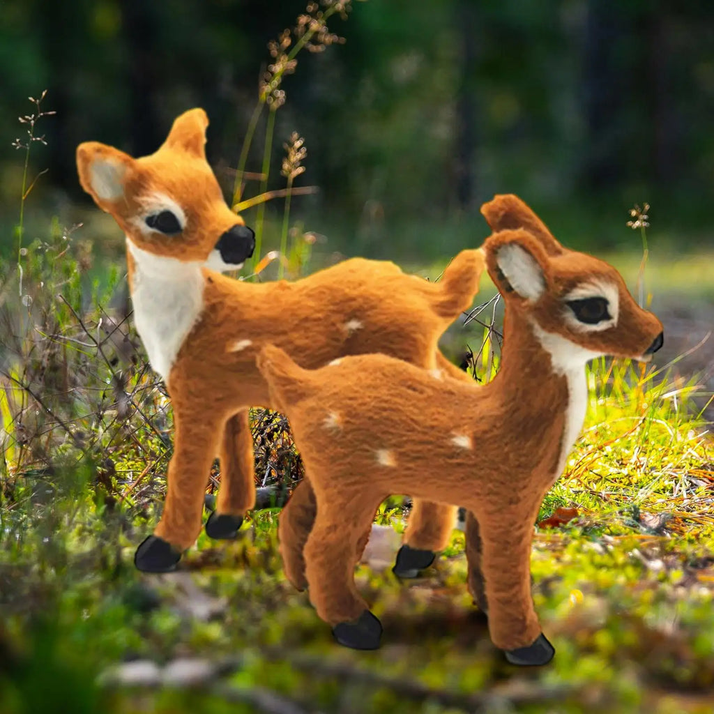 Plush Sika Deer Figurine | Christmas Reindeer Ornament Décor Christmas Deer Ornament Babs