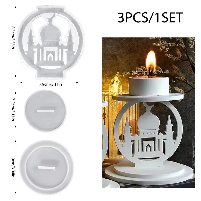 Ramadan Candle Holder Silicone Mold – Eid DIY Cement Gypsum Silicone Craft Mold Babs D