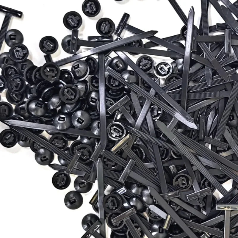 100PCS Nylon Zip Tie Buckle Clips – UV Resistant Car Fasteners Zip Tie Buckle Clips Babs