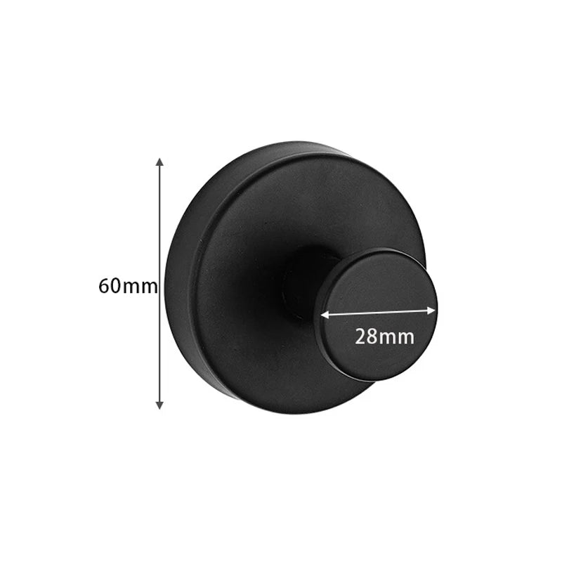 Stainless Steel Suction Cup Hook – No-Drill Waterproof Wall Hook Suction Cup Hook Babs Black