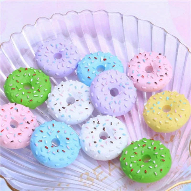 5-Pc Mini Resin Donut Set – Dollhouse Food Pretend Play Decor Dollhouse Accessories Babs