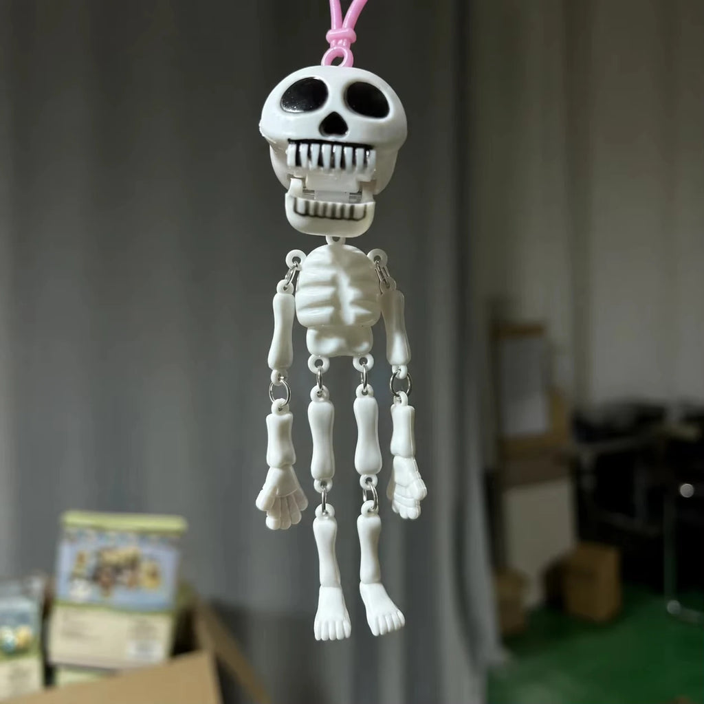 Skeleton Bag Charm Keychain – Pull String Movable Joints Novelty Keychain Charm Babs