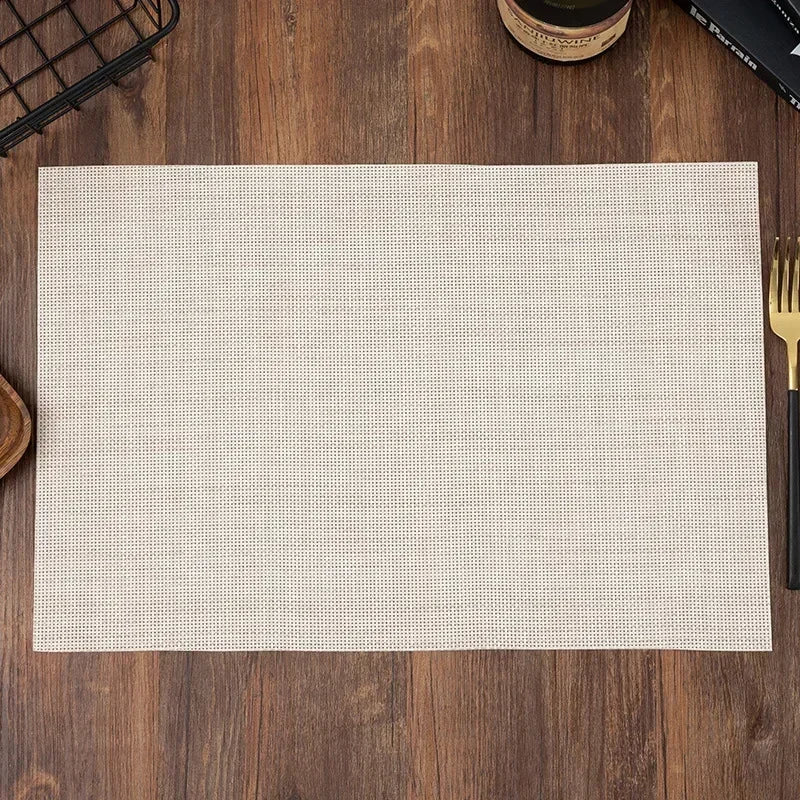 Washable PVC Woven Placemats – Durable Vinyl Dining Table Mats Vinyl Table Placemats Babs Style 8 30X45CM