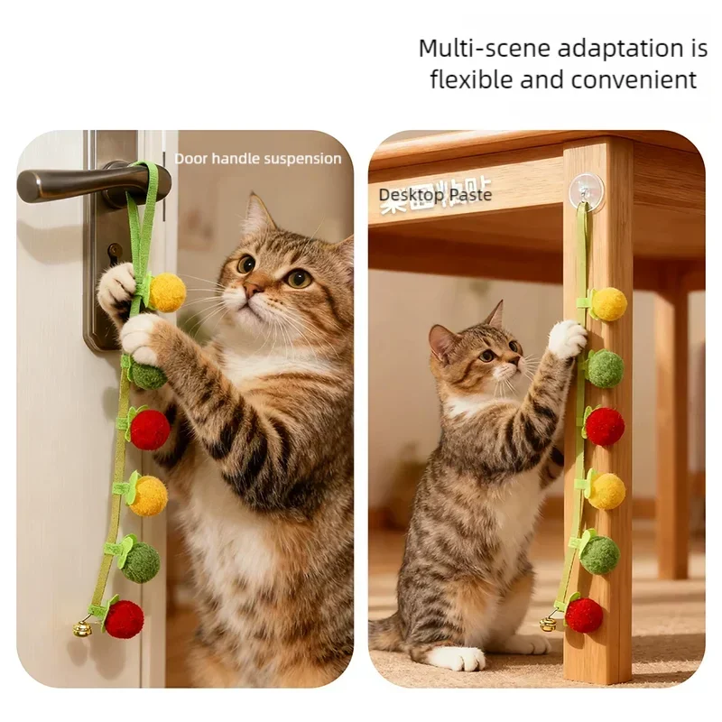 Tomato Cat Teaser String Toy with Bell – Interactive Kitten Toy Cat Teaser Toy Babs