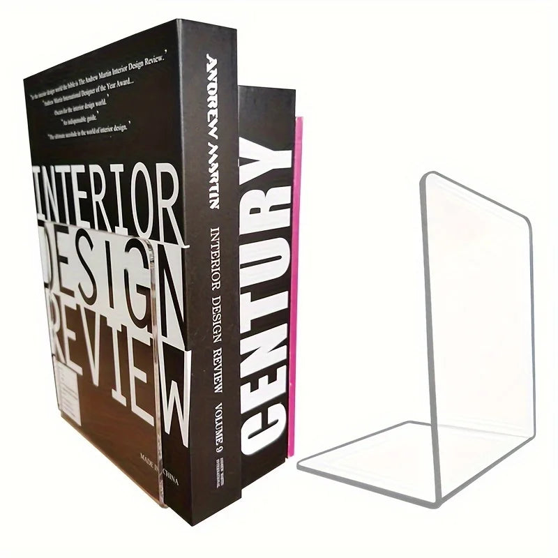 Acrylic Bookend Stand – Desktop Bookshelf & Storage Rack Acrylic Bookend Stand Babs