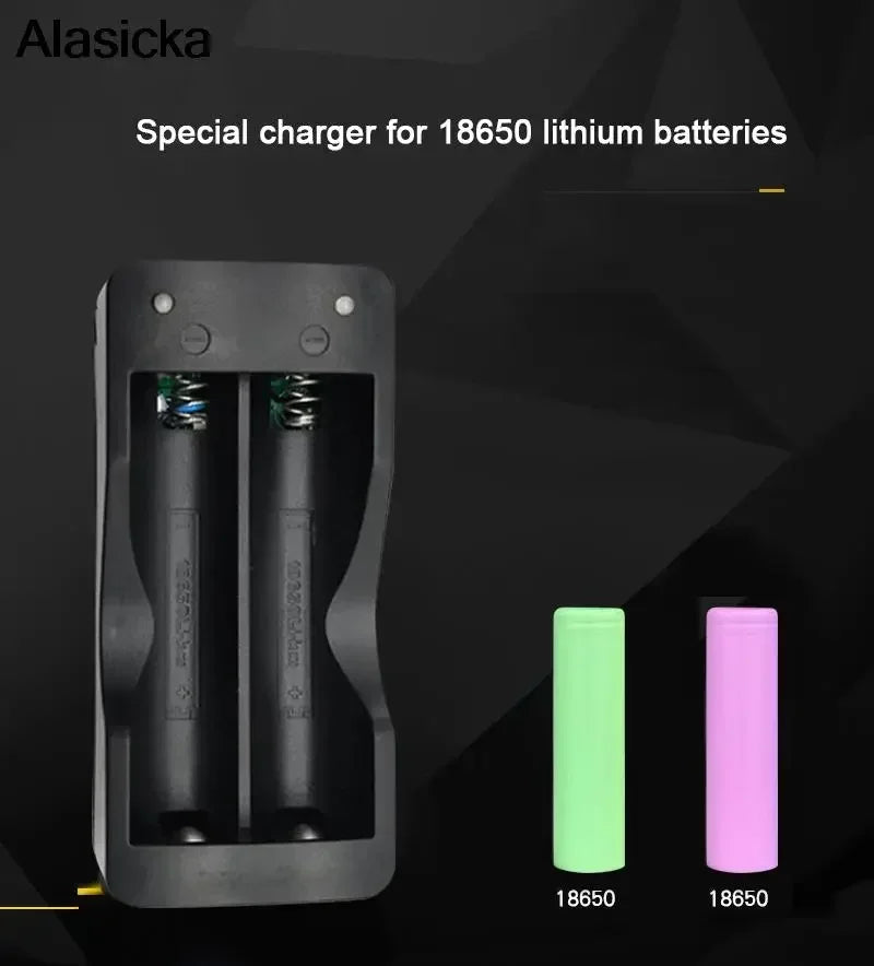 Alasicka 18650 Dual Slot Smart Li-ion Battery Charger + Cable Battery Charger Babs