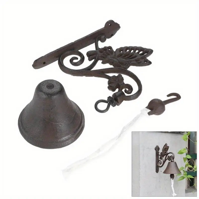 Retro Cast Iron Butterfly Doorbell | Wall Mounted Hand Crank Bell Decorative Doorbell Babs