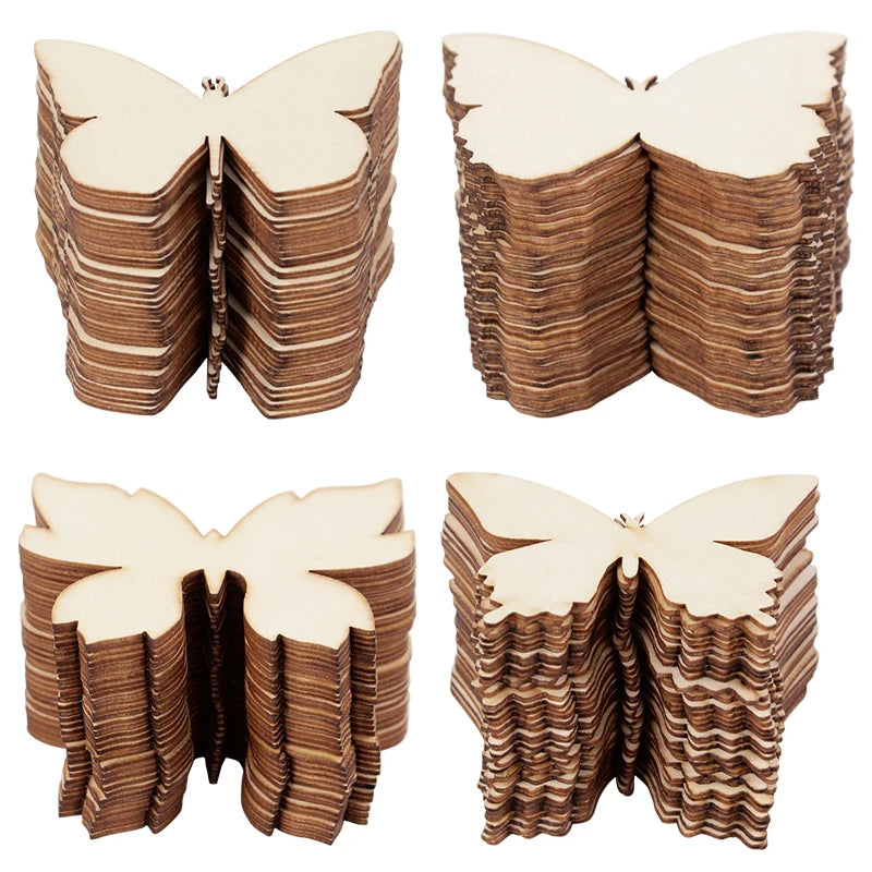 10pcs Unfinished Wooden Butterfly Blanks – DIY Craft Kit DIY Wood Craft Blanks Babs