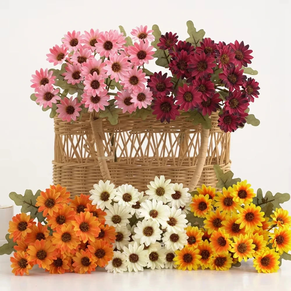 Artificial Silk Daisy Bouquet 21 Heads – Wedding & Home Decor Artificial Flower Bouquet Babs