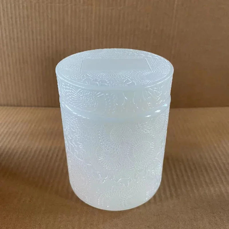 Glass Candle Jar with Lid – DIY Storage & Home Décor Glass Storage Jar Babs WHITE