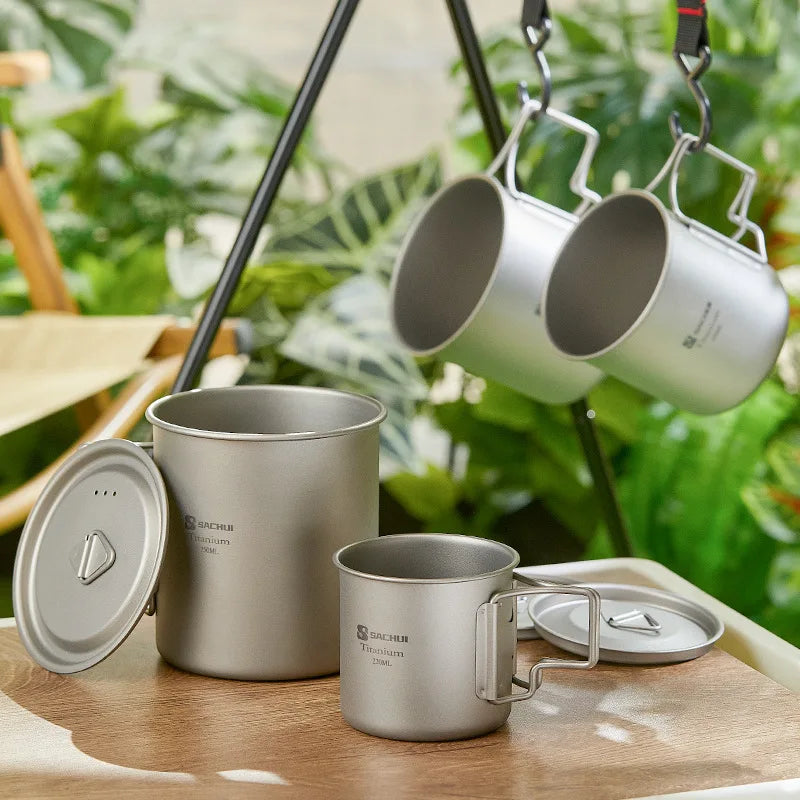 Pure Titanium Camping Mug & Portable Coffee Cup Set Titanium Camping Mug Babs