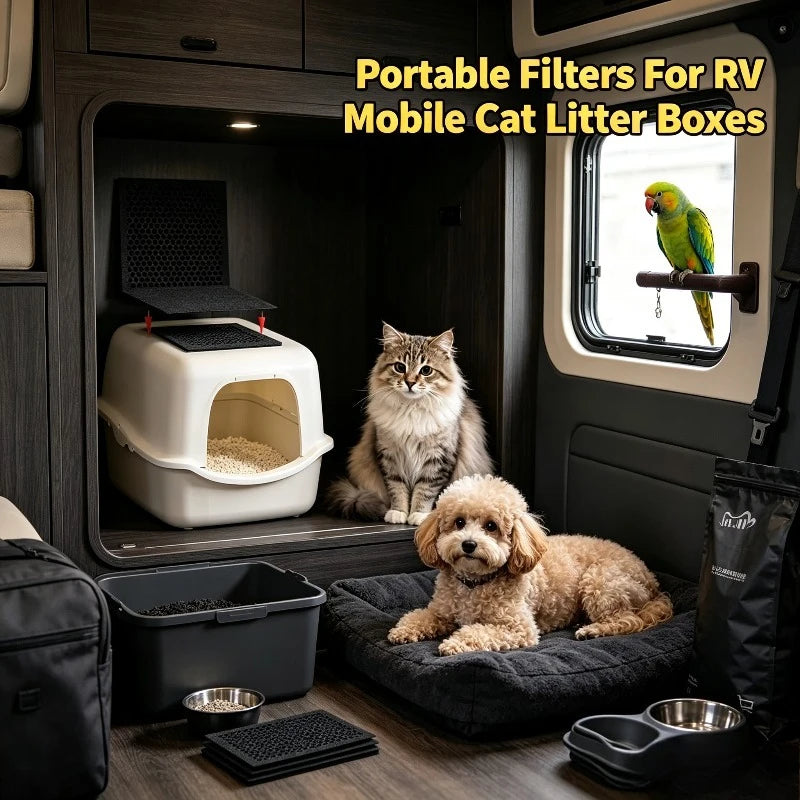 12-Pack Activated Carbon Litter Box Filters for Cats & Dogs Litter Box Filter Babs