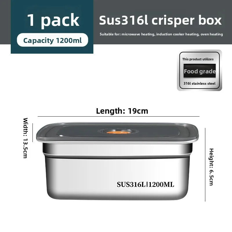 316 Stainless Steel Airtight Lunch Box | Bento Food Container Airtight Lunch Box Babs 1200ml