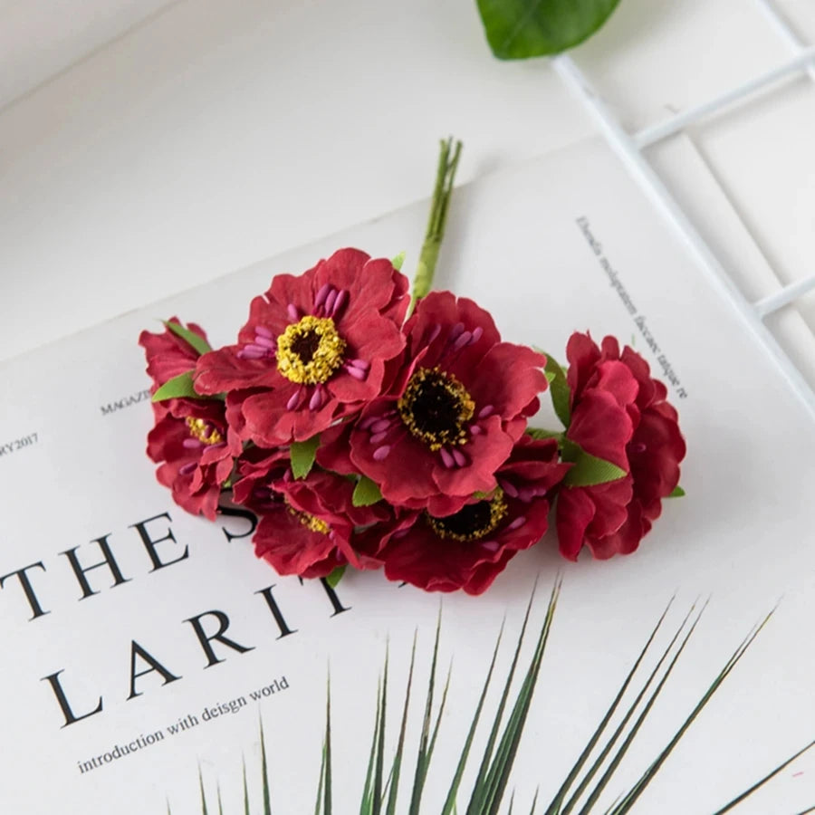 Silk Artificial Mini Flower Bouquet for Wedding & Home Décor Artificial Silk Flowers Babs color 8 1pc