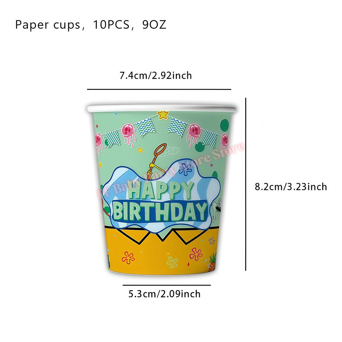 Cartoon Kids Birthday Party Decoration Set – Balloons, Backdrop & More Kids Party Decoration Set Babs 10pcs cup 1