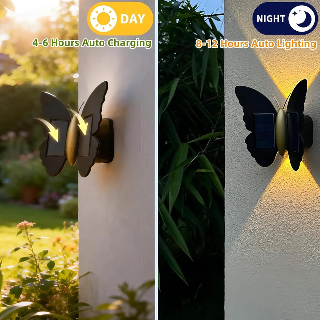 Outdoor Solar Butterfly Wall Lamp – Balcony & Courtyard Light Solar Outdoor Wall Lamp Babs