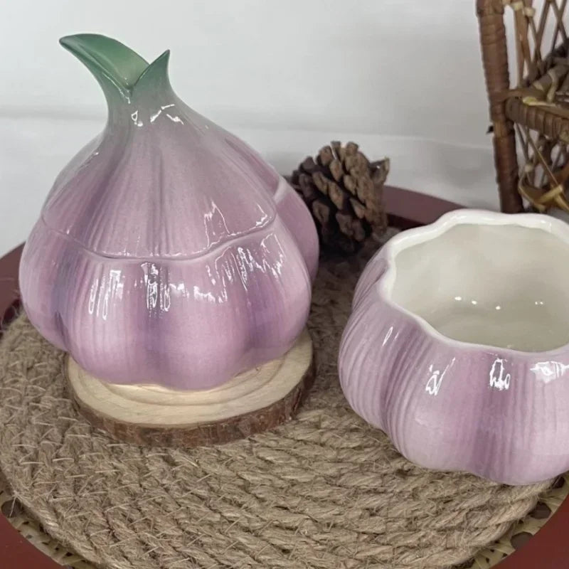 Ceramic Purple Onion Storage Jar – Decorative Kitchen Container Ceramic Storage Jar Babs
