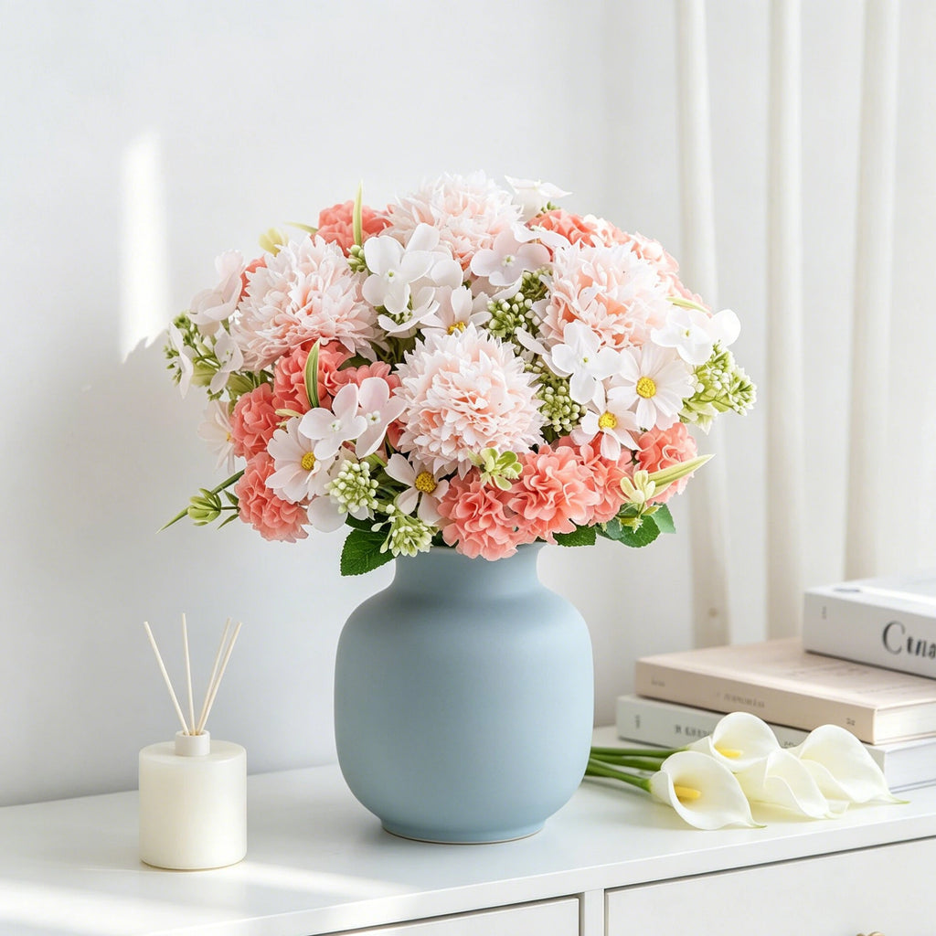 Silk Rose Artificial Flowers – Wedding, Home & Garden Decor Artificial Flower Bouquet Babs