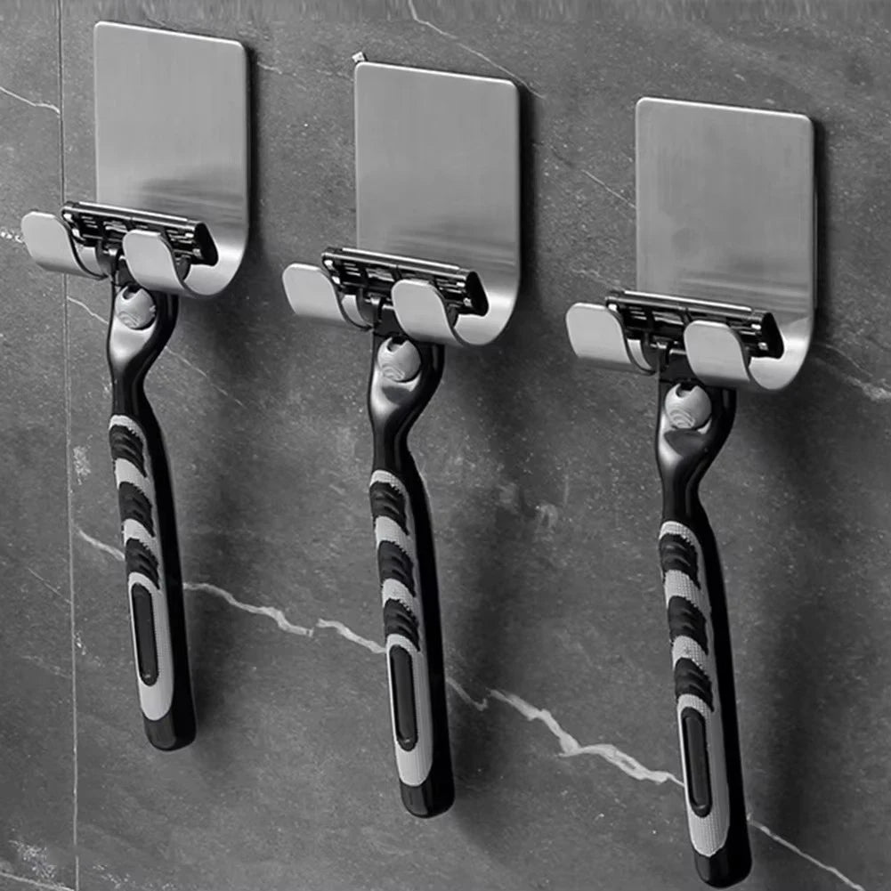 4-Pack Stainless Steel Wall-Mounted Razor Holder | Bathroom Organizer Razor Holder Babs