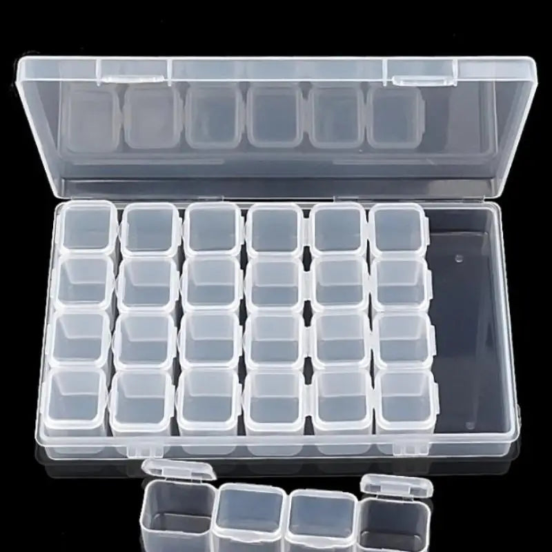 28-Compartment Plastic Nail & Jewelry Organizer Storage Box Jewelry Storage Box Babs 1pc