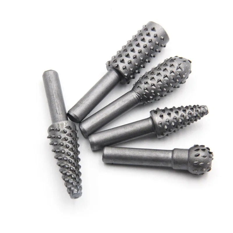 5pc Wolf Tooth Rotary File Set – DIY Woodworking Grinding Tools Rotary File Set Babs 5pc Silvery set