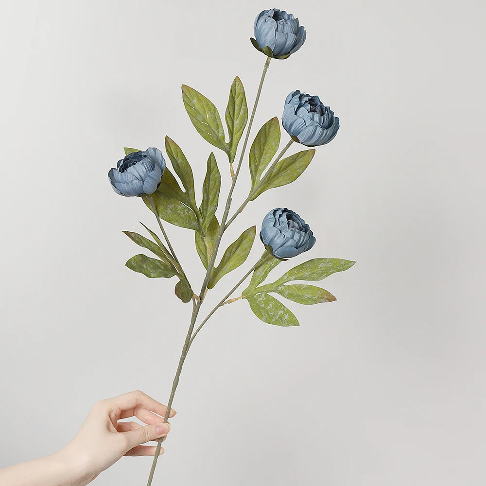 70CM Silk Peony Artificial Flower Bouquet – Wedding & Home Decor Artificial Flower Bouquet Babs Blue