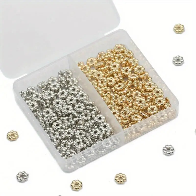 400Pcs 6MM Snowflake Spacer Beads – DIY Jewelry Making Jewelry Making Beads Babs