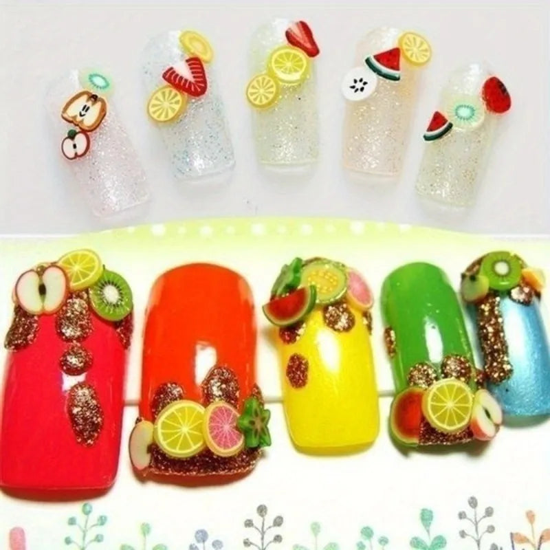 2-Pack Soft Clay Fruit & Feather Nail Art Decoration Pieces Nail Art Decorations Babs