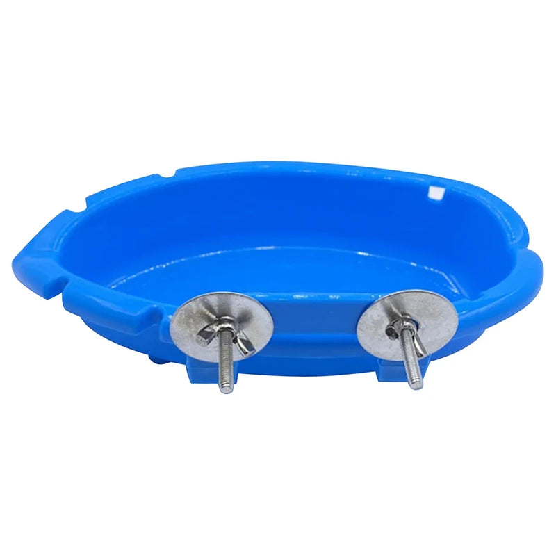 Parrot Bird Bath & Food Tray – Blue Cage Bathtub Accessory Bird Bath Tray Babs