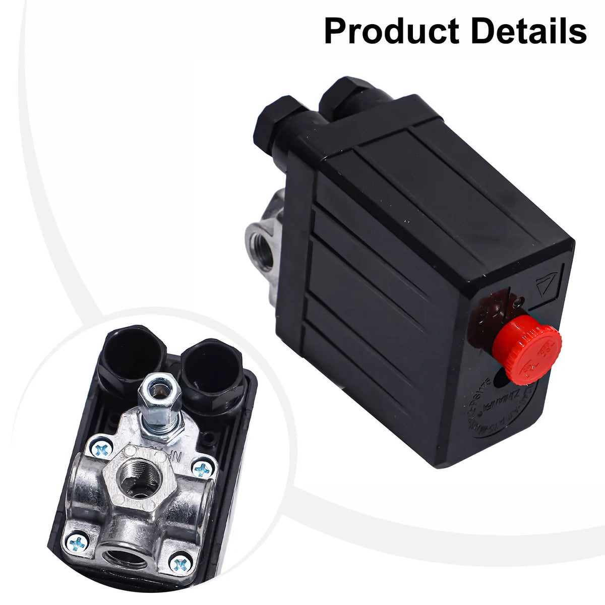 Air Compressor Pressure Switch 90-120 PSI 240V 4-Port Manifold Pressure Switch Valve Babs