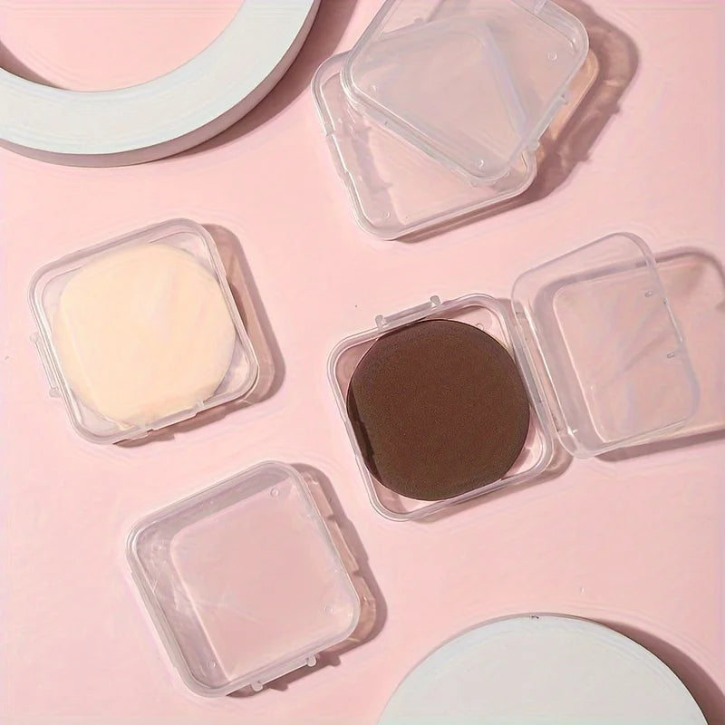 Clear Powder Puff Storage Box – Dustproof Travel Cosmetic Case Cosmetic Storage Box Babs