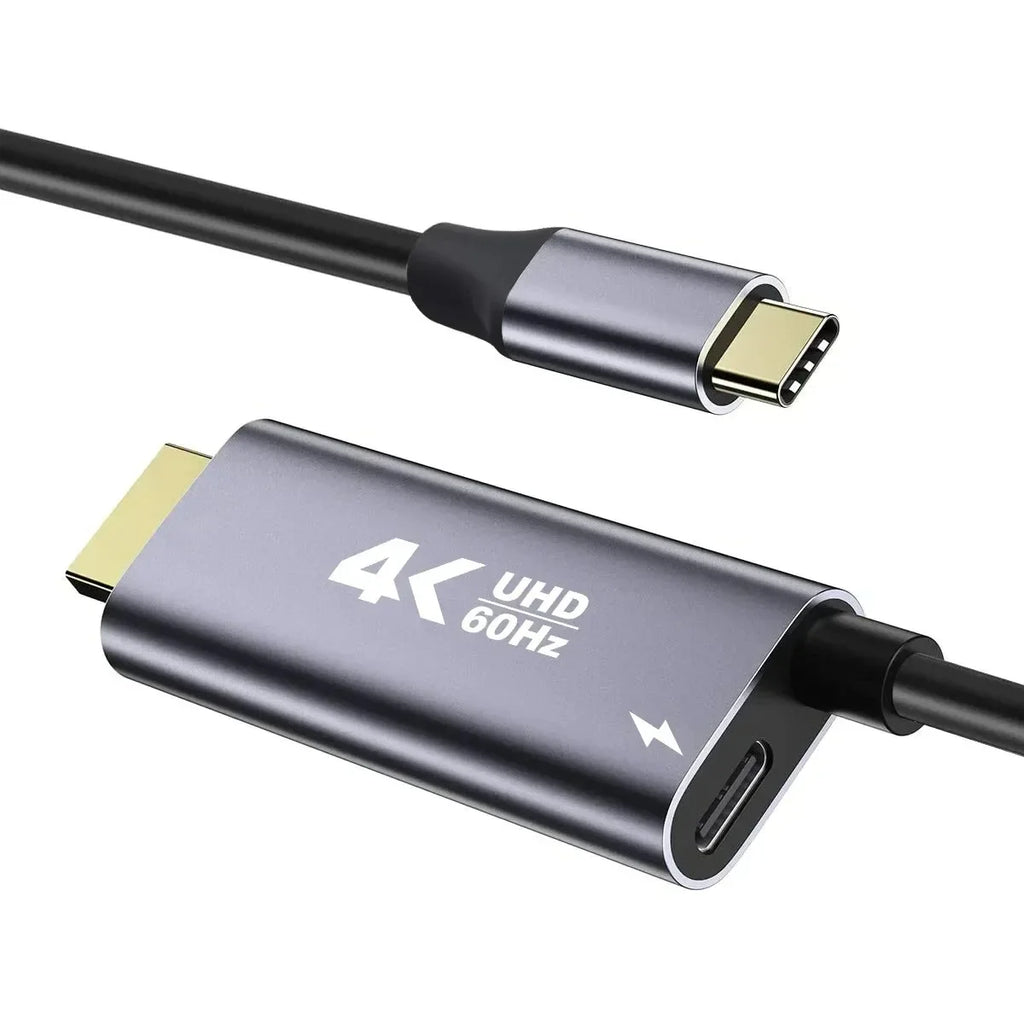KEBIDUMEI USB-C to HDMI Cable 4K 30Hz Adapter & 100W PD Charging USB-C HDMI Adapter Babs 4K 60Hz