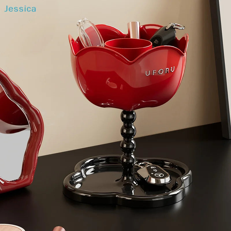 Rose-Shaped Desktop Storage Organizer – Flower Caddy for Keys Desktop Organizer Babs