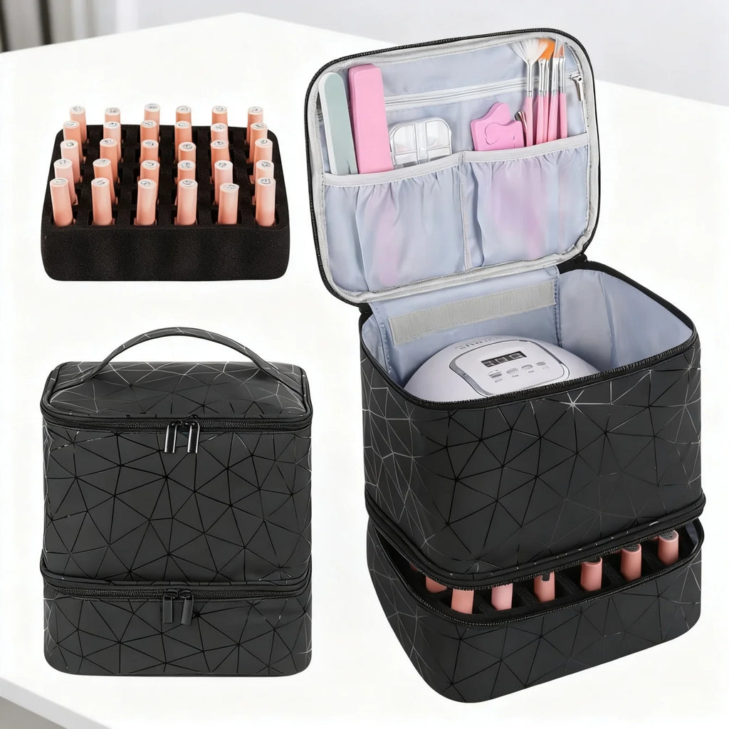 Double-Layer Nail Polish & Essential Oil Travel Organizer Bag Nail Polish Organizer Babs