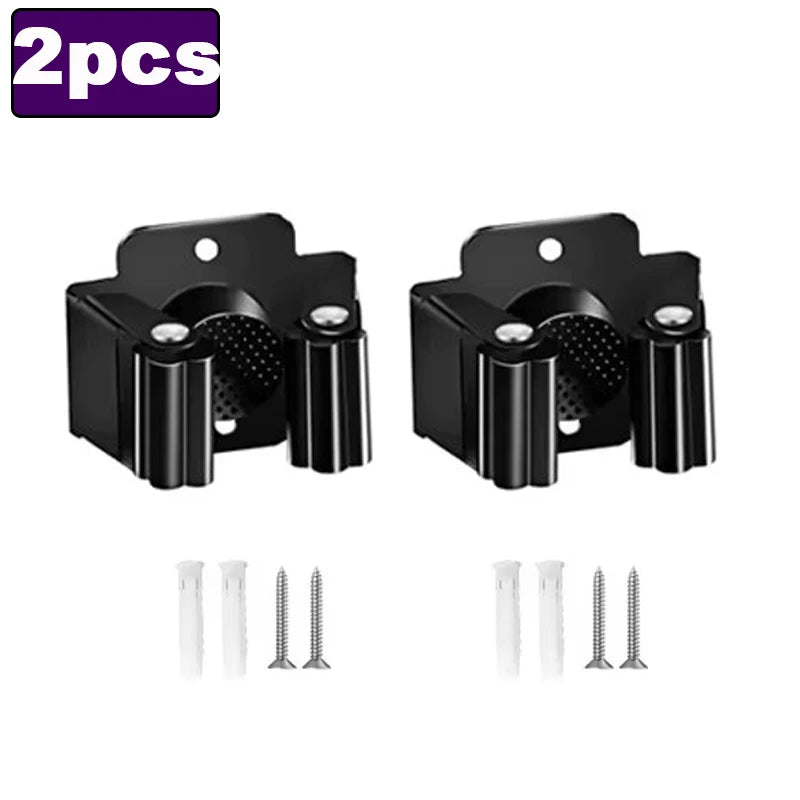 Stainless Steel Wall Mop & Broom Holder Clips | 1–4 Pack Wall Tool Holder Babs A-2pcs
